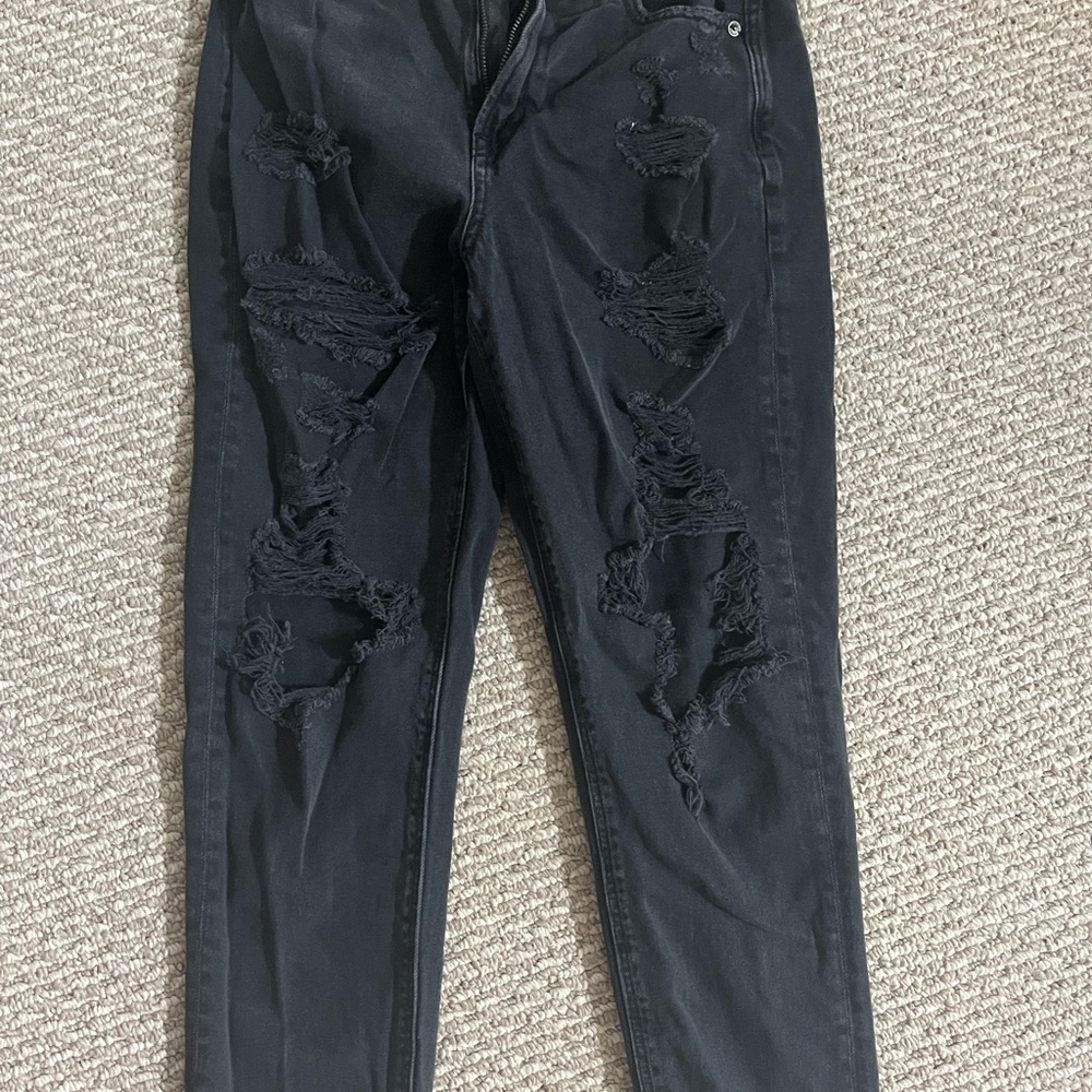 American Eagle Outfitters Black Boyfriend Jeans Distressed